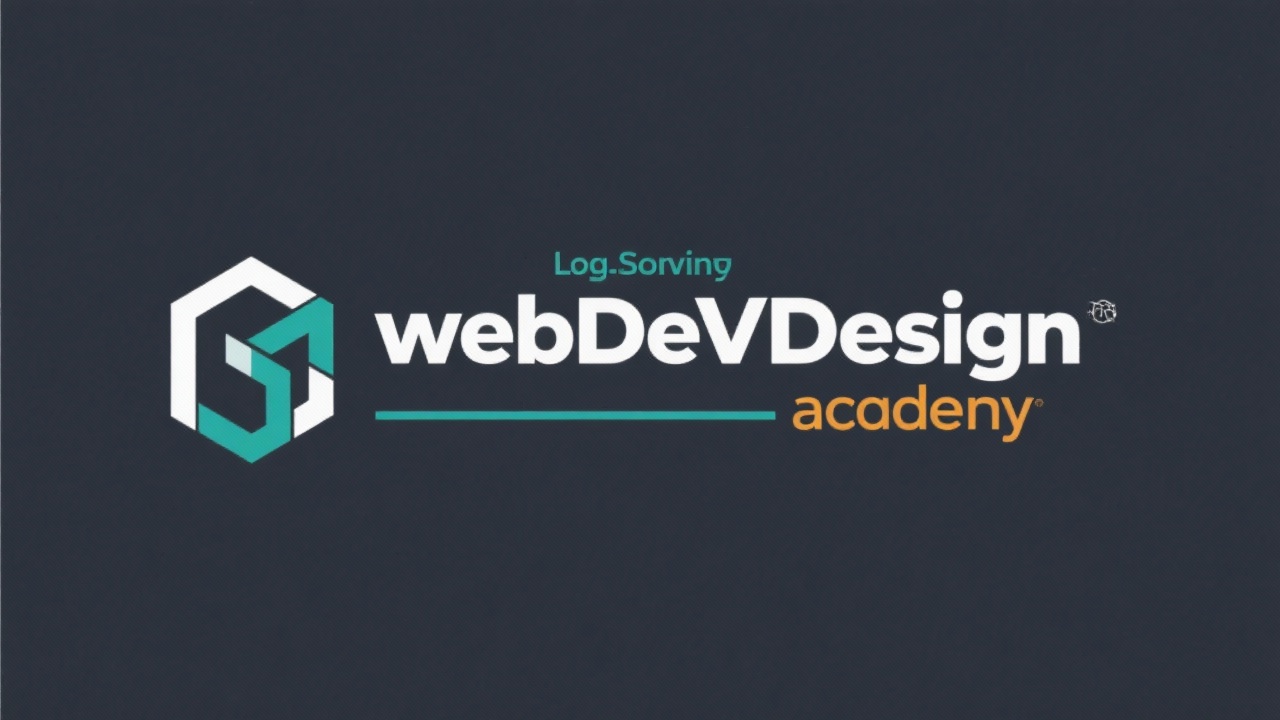 Minimalistic wordmark logo showing WebDevDesign Combo Academy in geometric sans serif typography with a simple dual-color underline highlighting synergy between coding precision and design clarity.